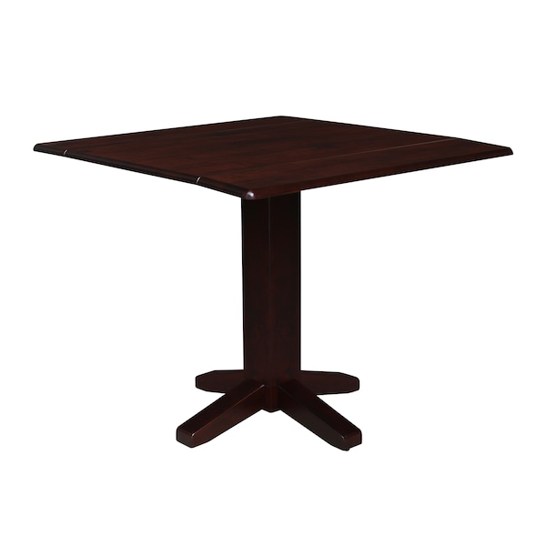 International Concepts Round 36 in Square Dual Drop Leaf Dining Table, Rich Mocha, 36 W, 36 L, 30 in H, Wood, Rich Mocha T15-36SDP - main